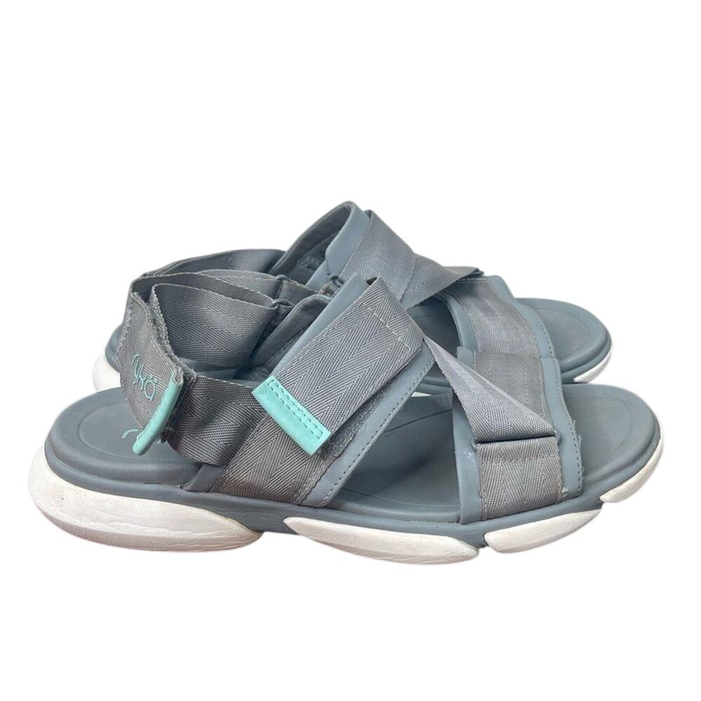 Ryka Women's Devotion Sport Sandals Gray Adjustable Strap Size 6.5 Comfort‎